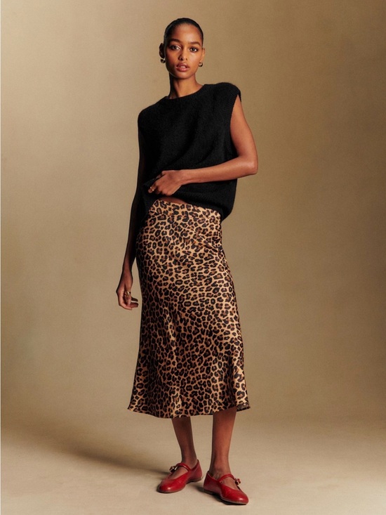 Sezane Dresses & Skirts - Sezane Sandy Skirt Leopard Print - Size 8